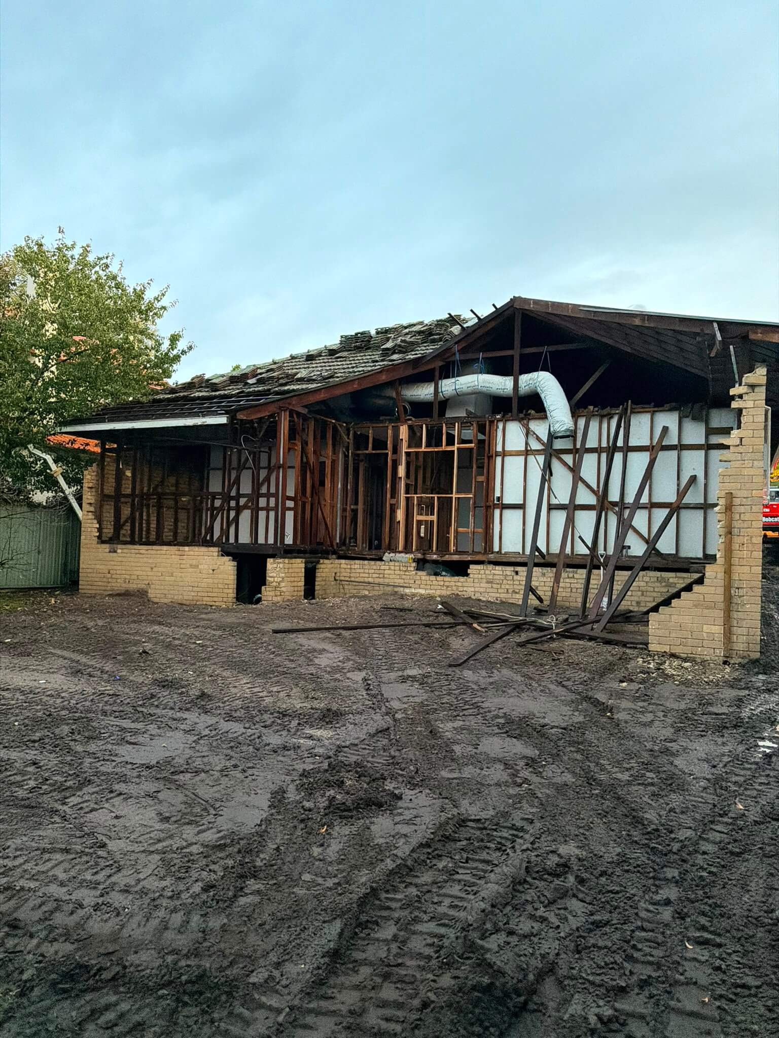 Half house demolition
